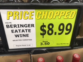 Sign says Beringer Eatate instead of Beringer Estate.