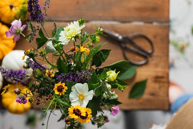 A posy of flowers photographerd for a garden centres newsletter