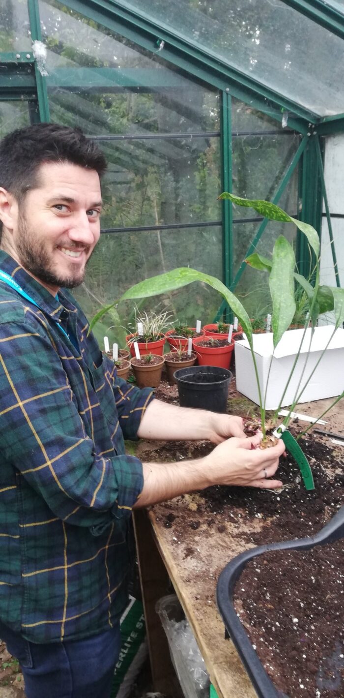Gardening writer Dan Hatch working at Canterbury Cathedral's gardens in 2020